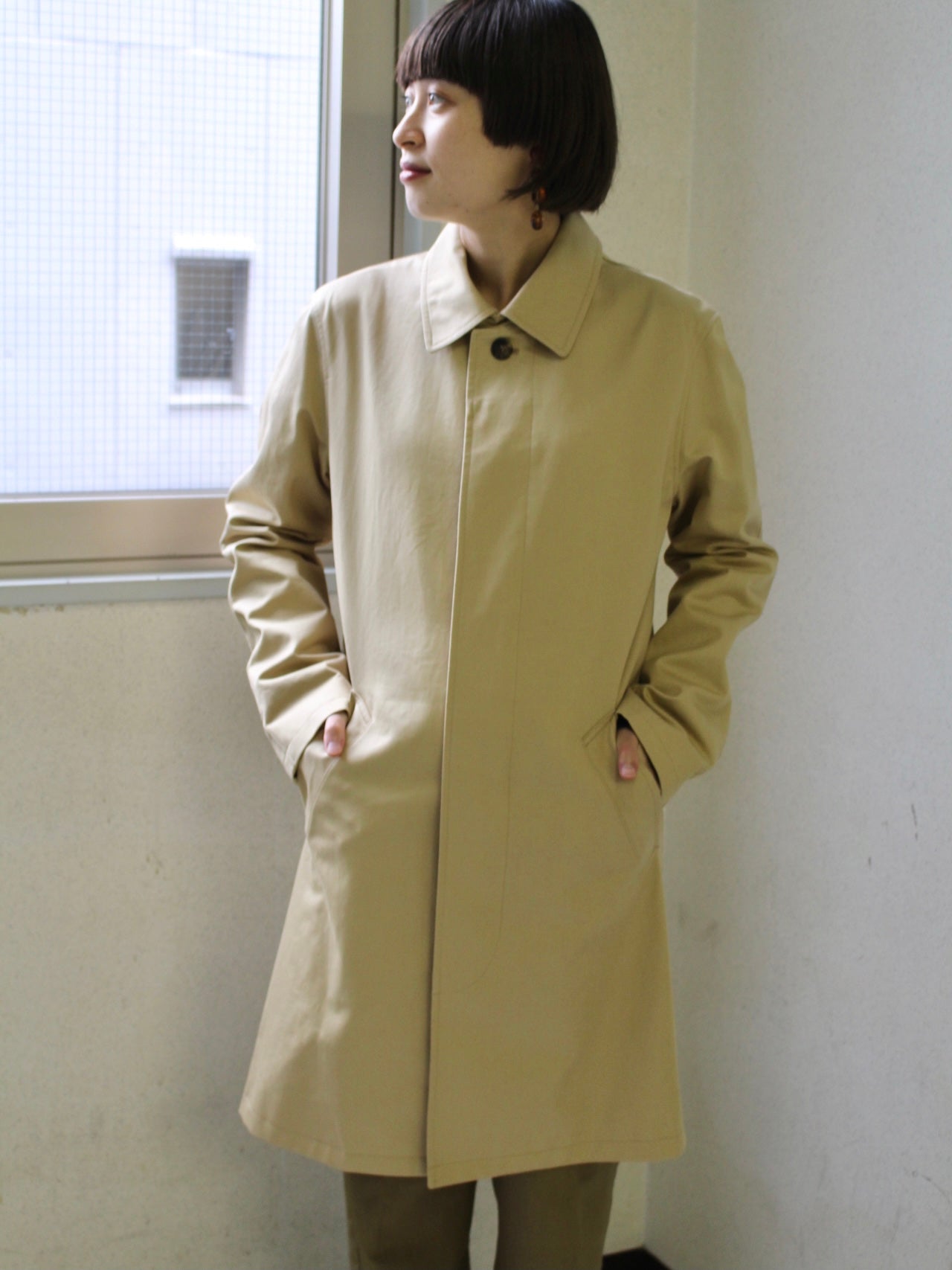 A.P.C. beigeステンカラーコート