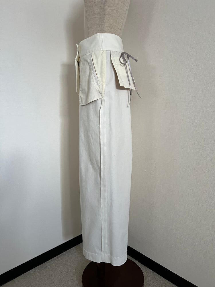 ‧₊˚ 【isolv ྀིྀིtion】inside out ribbon pants ‧₊˚ white［24SS-PTWH］