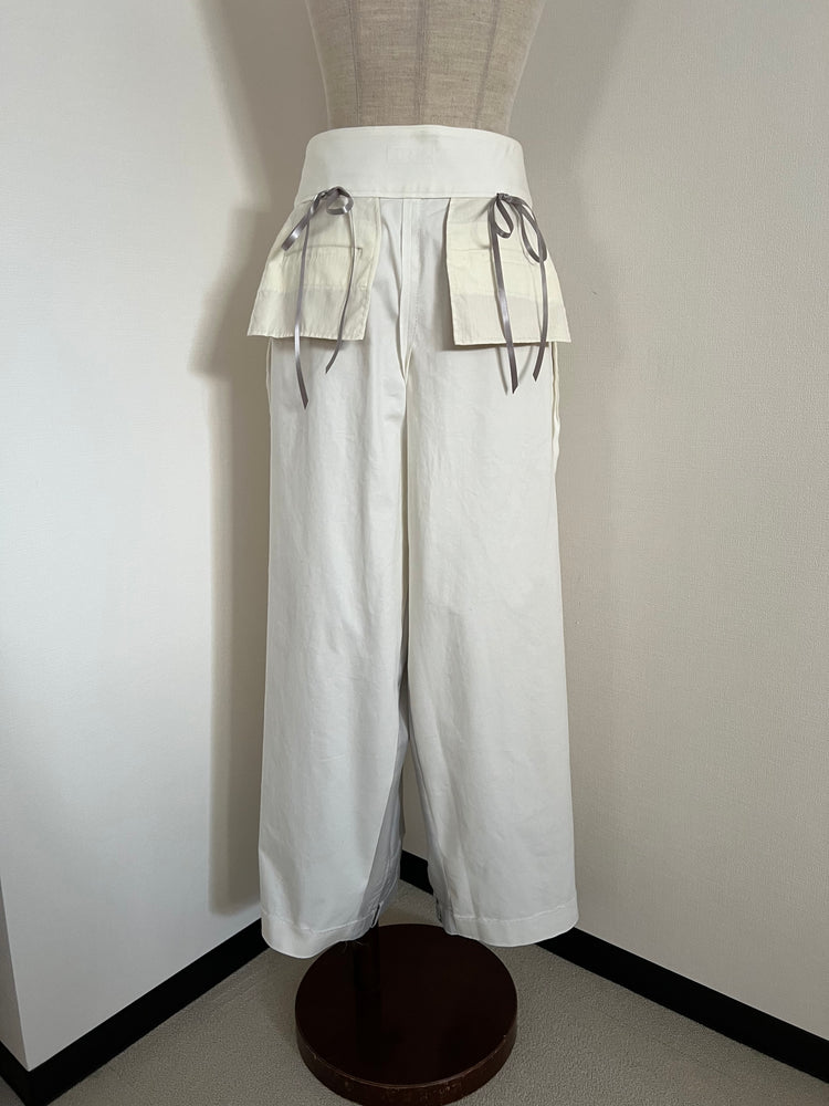 ‧₊˚ 【isolv ྀིྀིtion】inside out ribbon pants ‧₊˚ white［24SS-PTWH］
