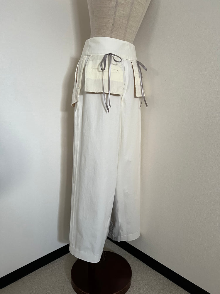 ‧₊˚ 【isolv ྀིྀིtion】inside out ribbon pants ‧₊˚ white［24SS-PTWH］