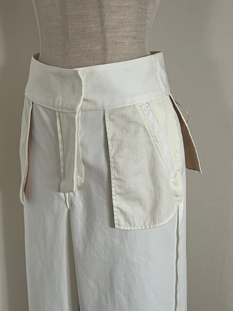 ‧₊˚ 【isolv ྀིྀིtion】inside out ribbon pants ‧₊˚ white［24SS-PTWH］