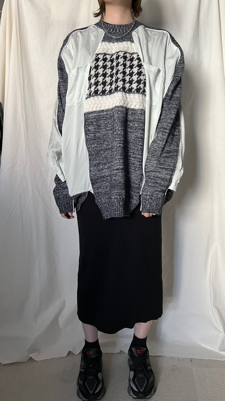 【boundary】Piping switch knit tops ［23AW-NT02］