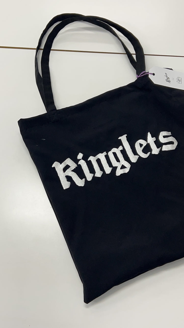 Ringlets × R.I.P コラボトートバッグ ブラック Lサイズ［20231127-RRBK01］