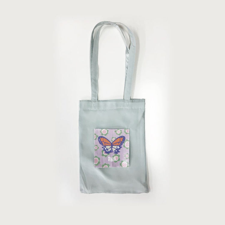 ❁ Girl power -fluid- ❁ small satin green tote bag