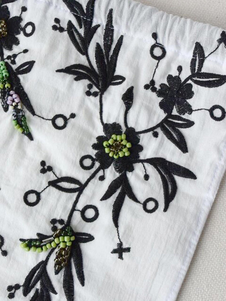 【R.I.P×TIMコラボ商品】Flower embroidery big pouch B