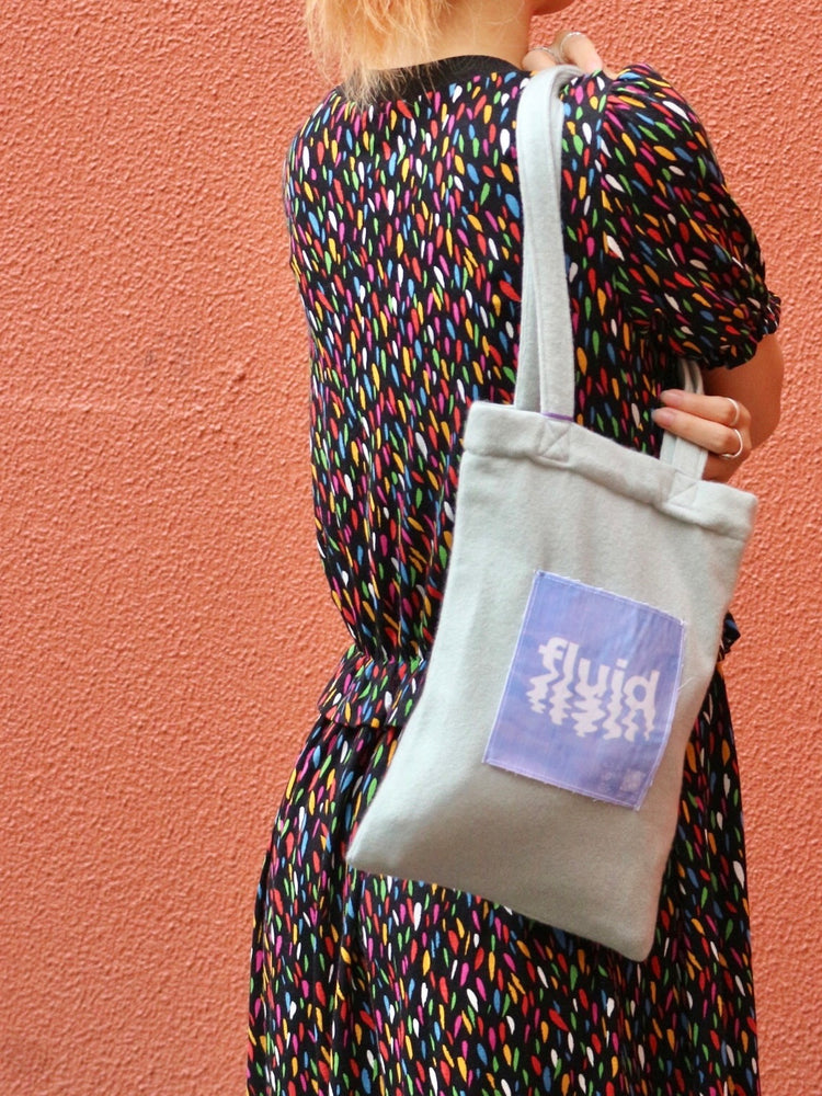 ❁ Girl power -fluid- ❁ small knit green tote bag