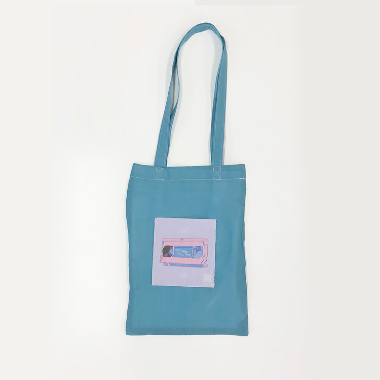 ❁ Girl power -fluid- ❁ small turquoise blue tote bag
