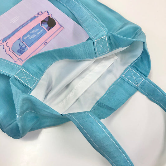 ❁ Girl power -fluid- ❁ small turquoise blue tote bag
