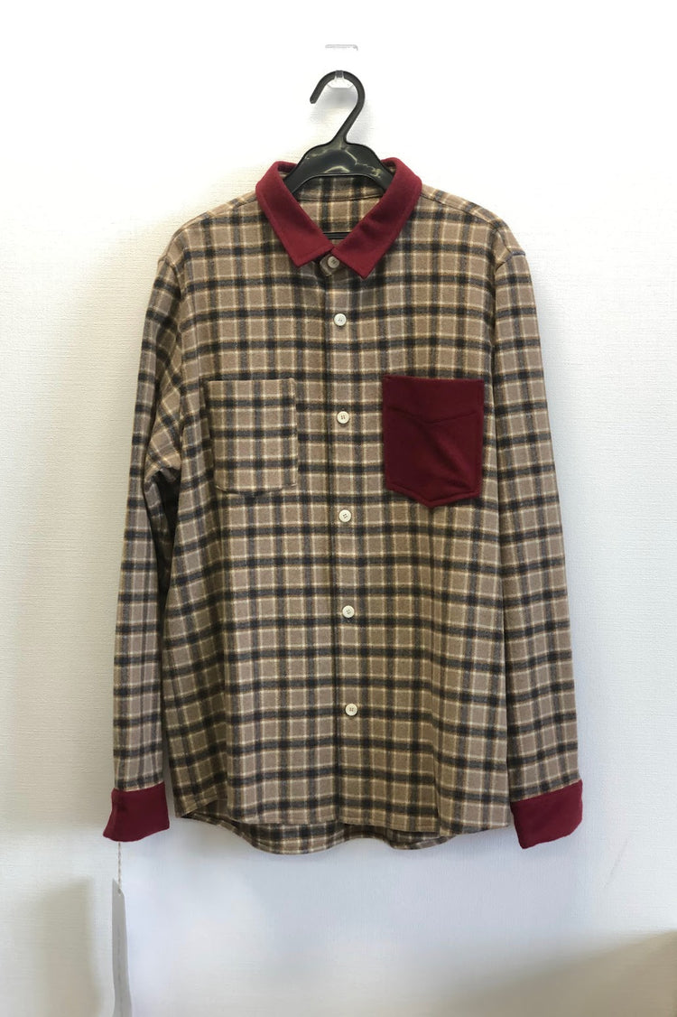 【Sentiment】Remake wool shirt beige check