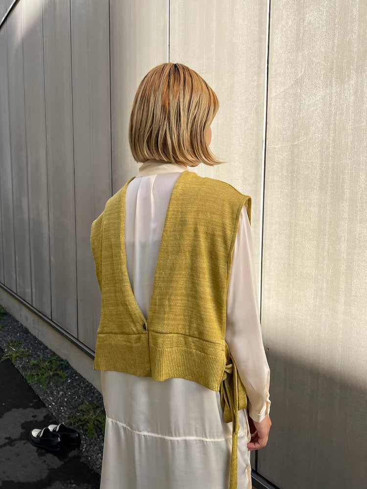【boundary】2way yellow Knit vest [221121-VE01]