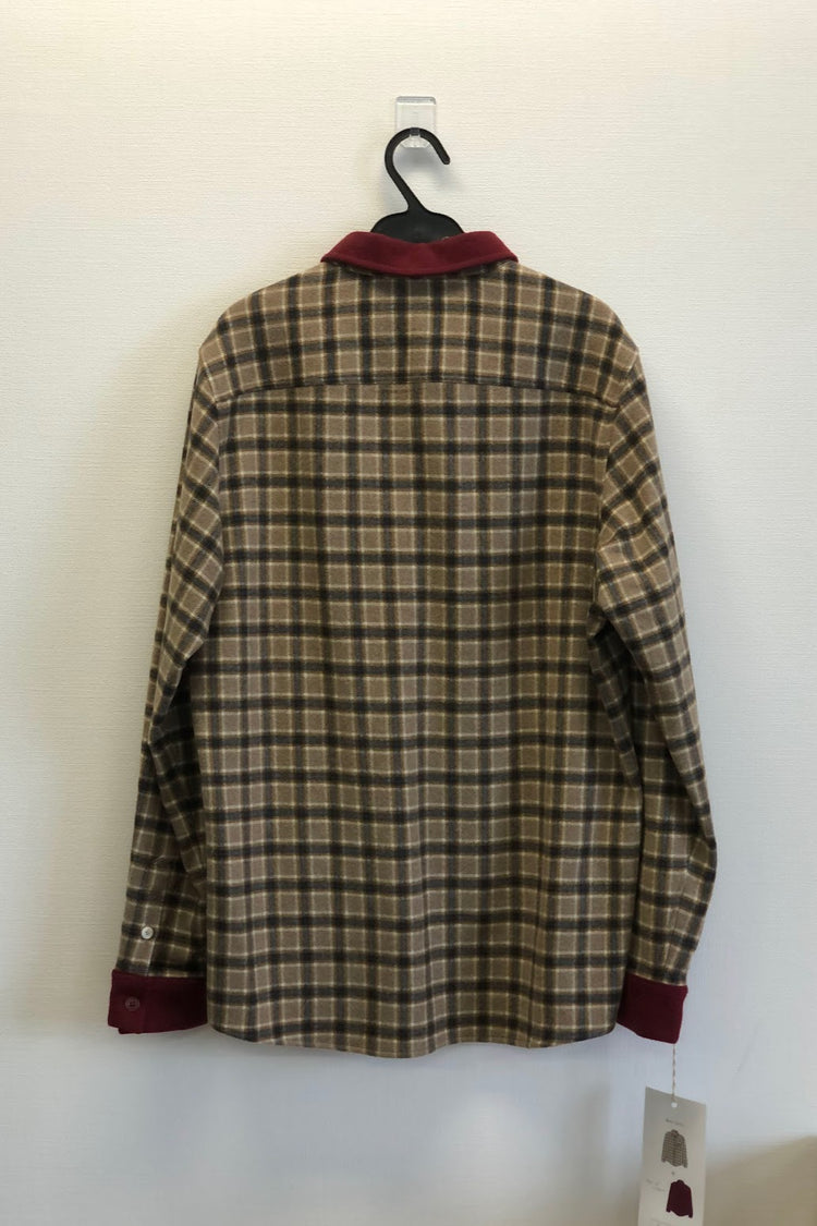 【Sentiment】Remake wool shirt beige check